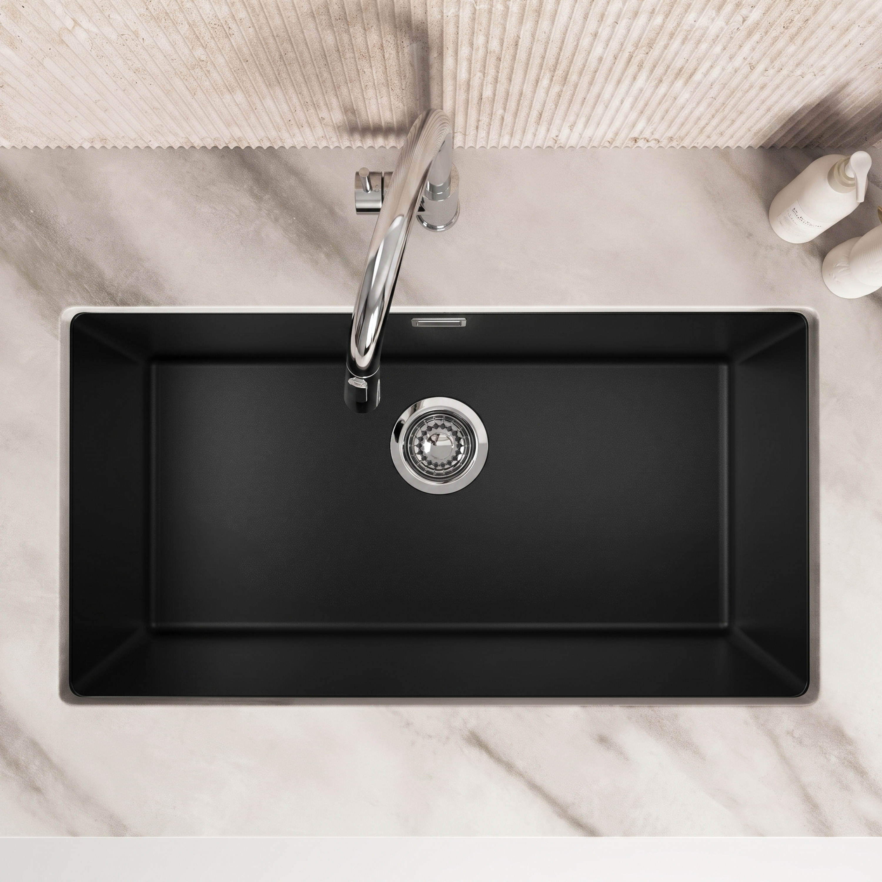 Vellamo Terra XL 1 Bowl Granite Composite Inset / Undermount Kitchen Sink & Waste - 774 x 434mm