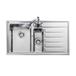 Rangemaster Rockford 1.5 Bowl Brushed Stainless Steel Sink & Waste with Right Hand Drainer - 985 x 508mm