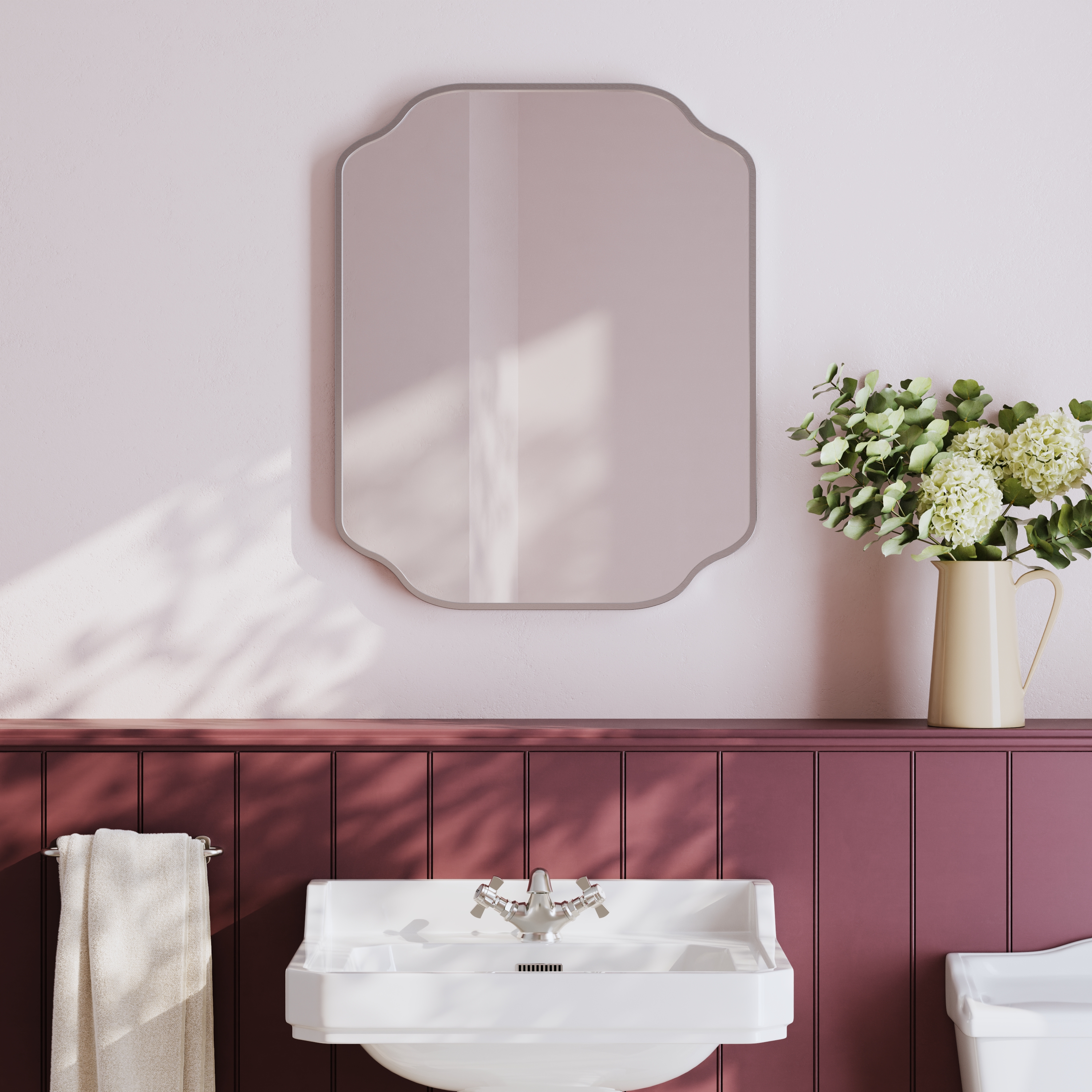 Butler & Rose Primrose Curved Rectangle Framed Mirror - 600 x 750mm