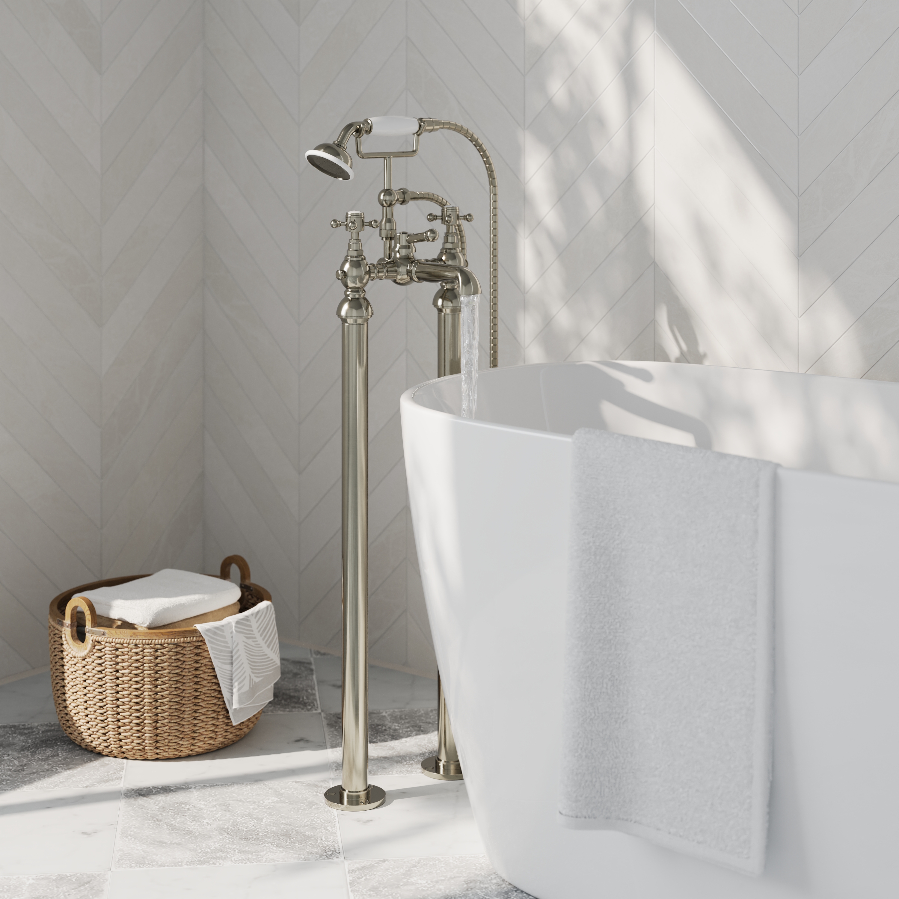 Butler & Rose Eliza Crosshead Freestanding Bath Shower Mixer Tap
