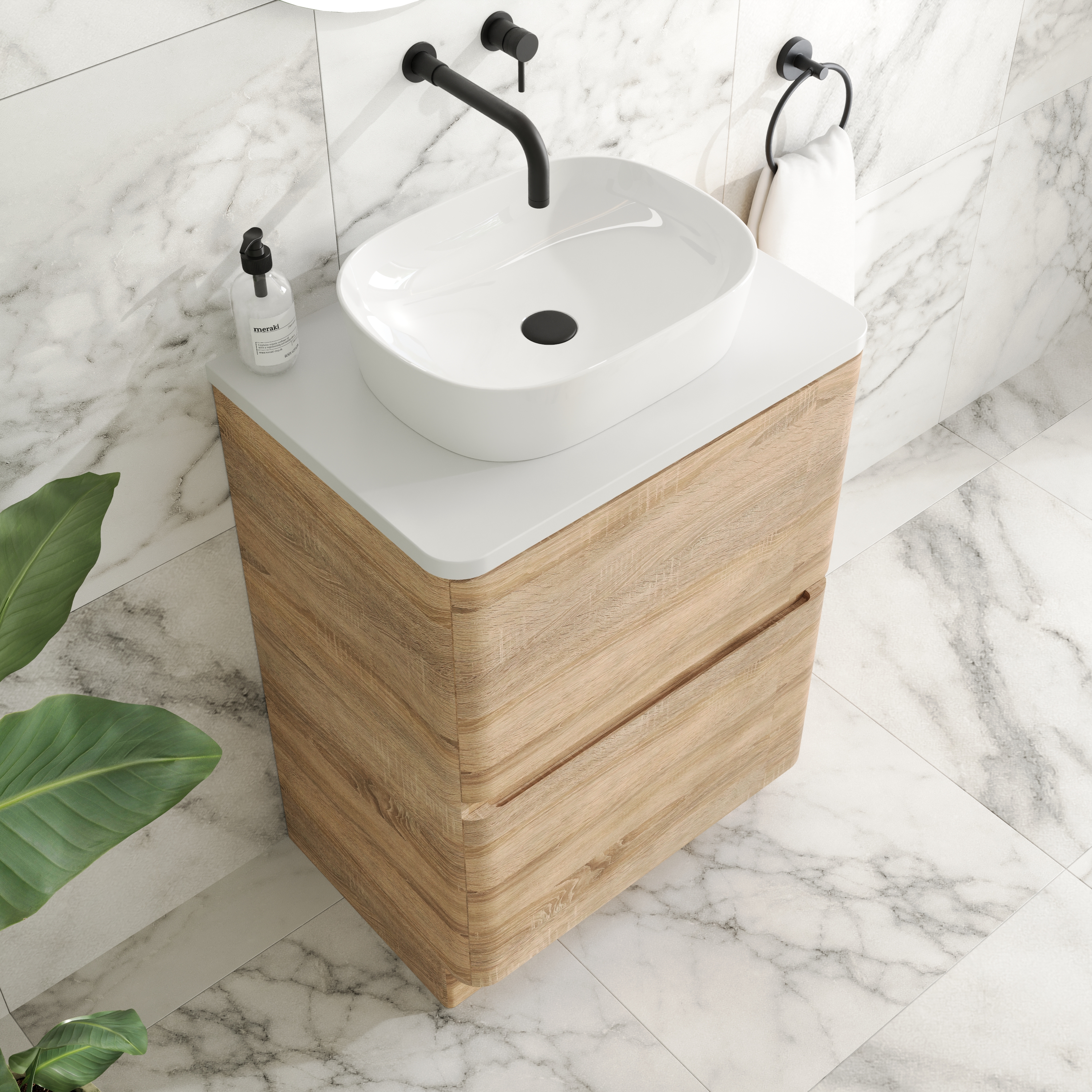 Drench Origin 600mm Floorstanding Vanity Unit & Countertop