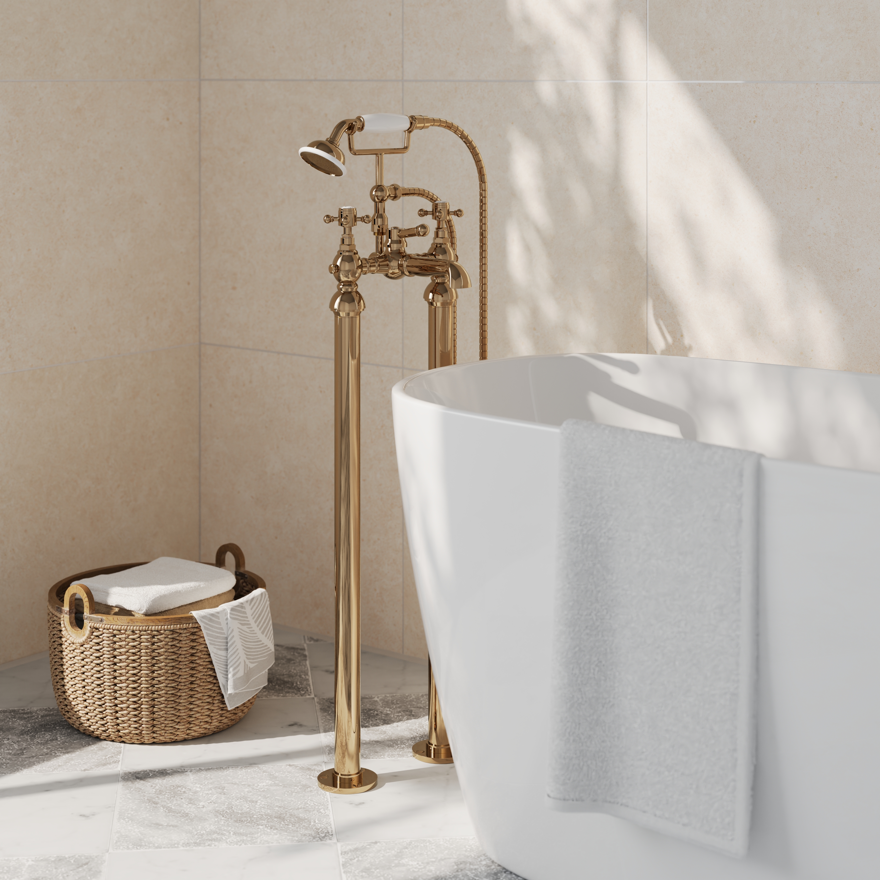 Butler & Rose Eliza Crosshead Freestanding Bath Shower Mixer Tap