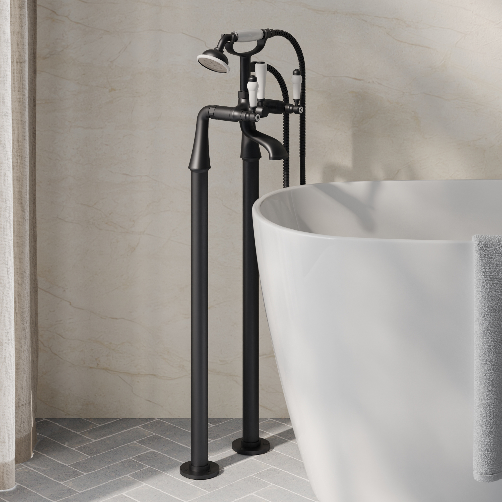 Butler & Rose Eliza Lever Freestanding Bath Shower Mixer Tap
