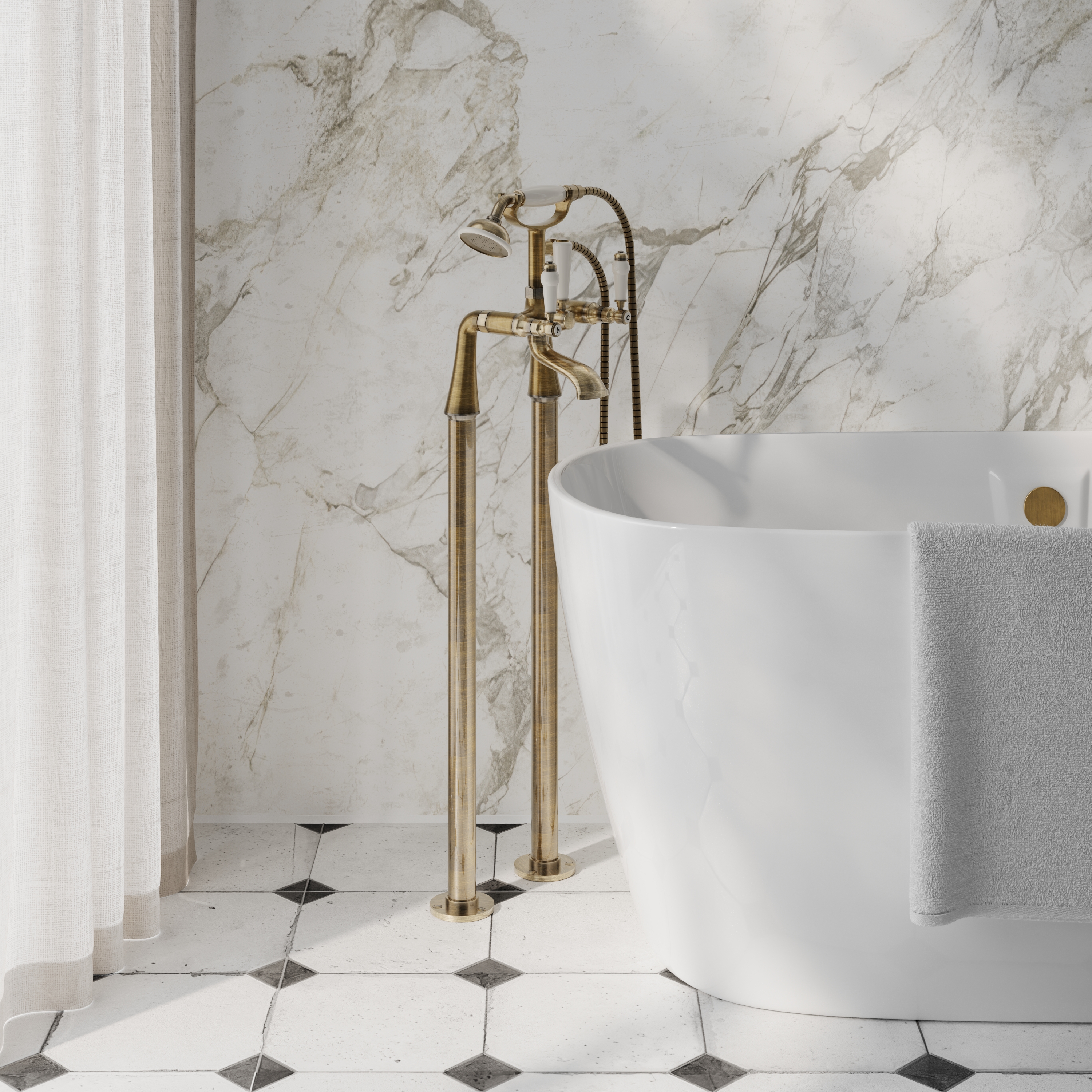 Butler & Rose Eliza Lever Freestanding Bath Shower Mixer Tap