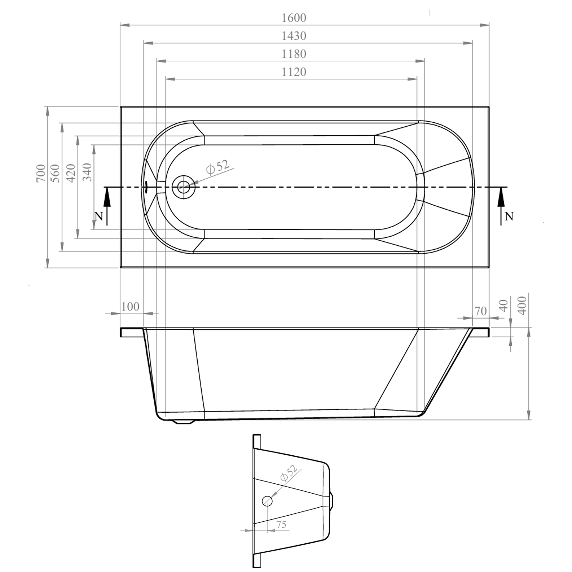 Freddie Brushed Brass Reinforced Shower Bath Suite with Rimless Toilet