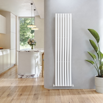 Dual Plumes Radiator Toasty Plume White Vertical Wave Radiator - 1800 x 415mm | Tap Warehouse