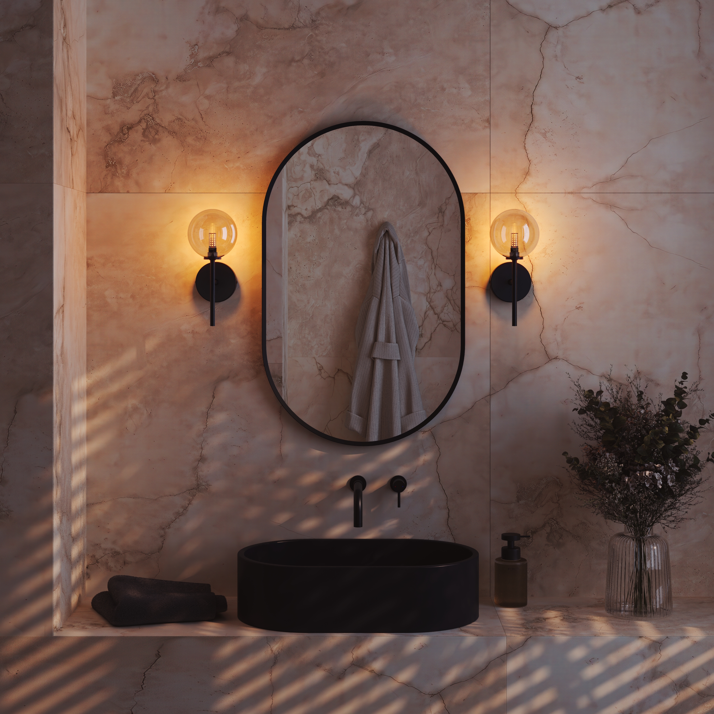 Harbour Glass Globe Wall Light