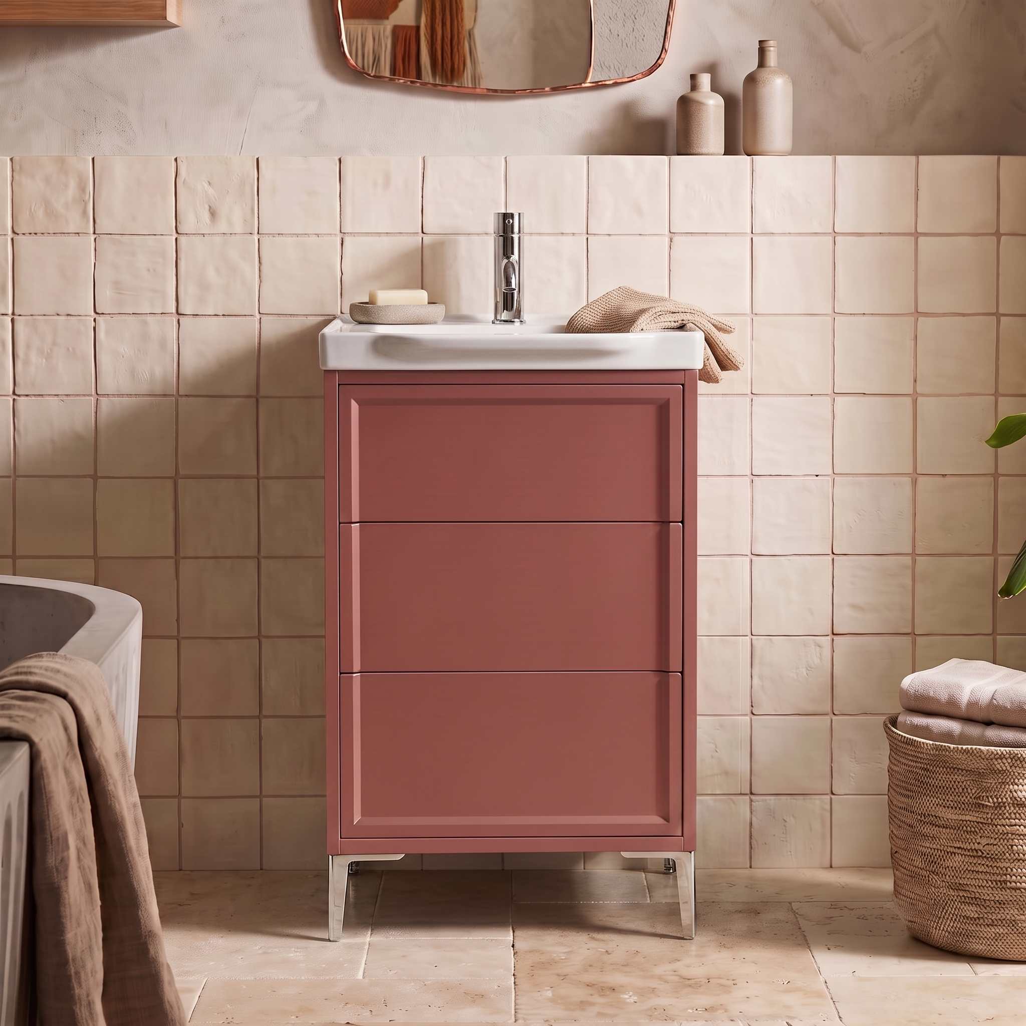 Elara 500mm Floorstanding Vanity Unit & Basin with Leg Set