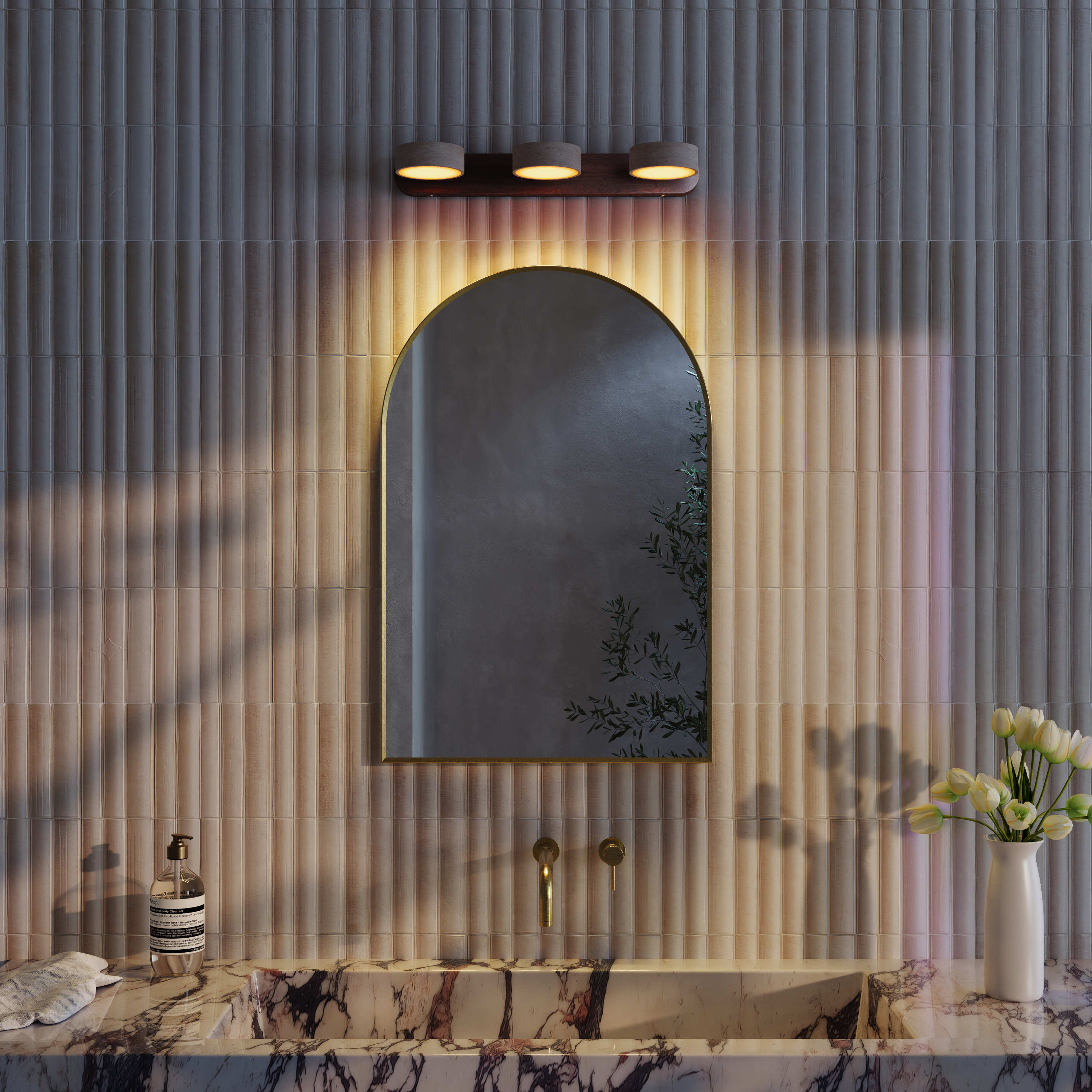 Drench Trio Stone Wall Light