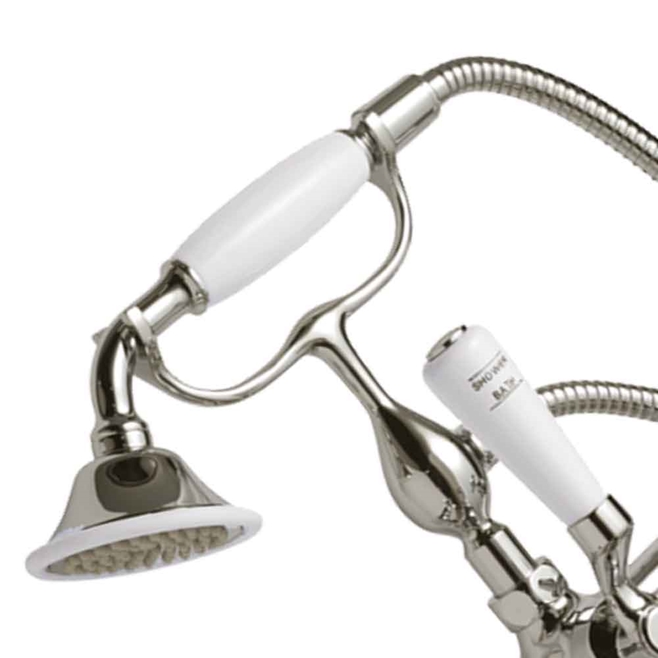 Butler & Rose Caledonia Crosshead Wall Mounted Bath Shower Mixer with Handset Kit