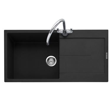 Caple Canis 1 Bowl Anthracite Granite Composite Kitchen Sink & Waste Kit with Reversible Drainer - 1000 x 500mm