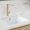 Caple Berkshire Single Bowl Inset or Undermount White Ceramic Kitchen Sink - 450 x 475mm