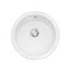 Caple Warwickshire Single Bowl Inset or Undermount White Ceramic Round Kitchen Sink - 470 x 470mm