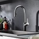 Blanco Carena-S Vario Single Lever Chrome Pull Out Kitchen Mixer Spray Tap - Rock Grey & Chrome