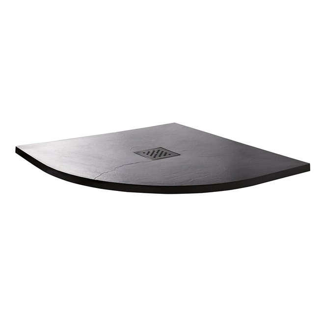 Drench Anthracite Ultra Thin Quadrant Stone Slate Effect Shower Tray - 900 x 900mm