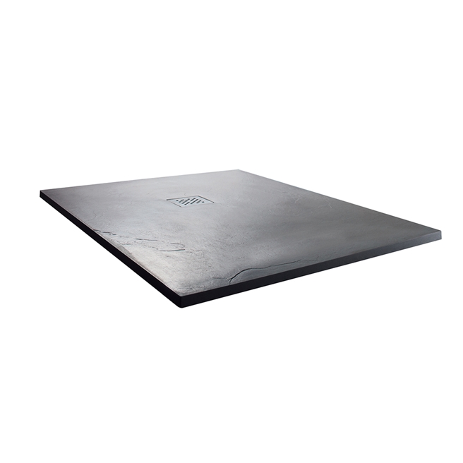 Drench Anthracite Ultra Thin Stone Square Slate Effect Shower Tray - 900 x 900mm