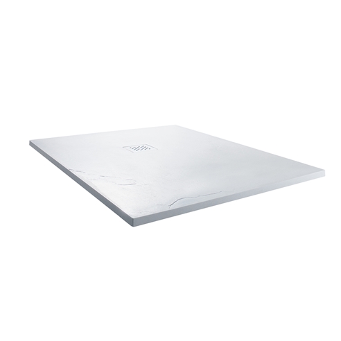Ultra Thin White Stone Square Slate Effect Shower Tray - 900 x 900mm