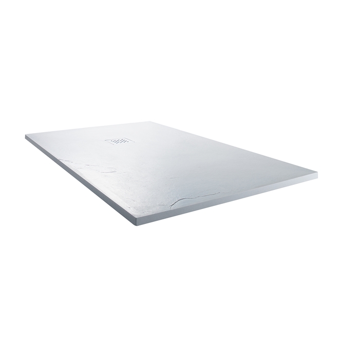 Drench Ultra Thin Rectangular White Stone Slate Effect Shower Tray - 1700 x 900mm