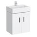 Premier Checkers Wall Mounted White Gloss 450mm Vanity Unit & Basin