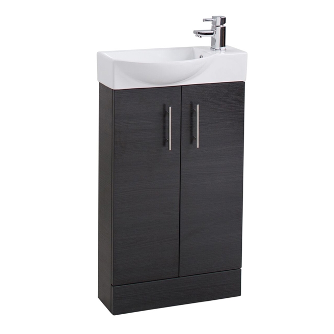 Drench Maisie 500mm Cloakroom Vanity Unit and Basin - Black Ash