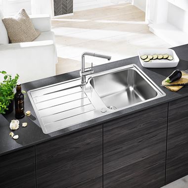 Stainless Steel Kitchen Sinks Tap, Round Kitchen Sink Stainless Steel 1 Bowl 485mm Xl