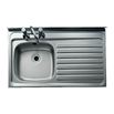 Clearwater Contract Lay-On Single Bowl Stainless Steel Sink with 2 Tap Holes & Square Front with Right Hand Drainer - 1000 x 600mm