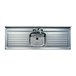 Clearwater Contract Lay-On Single Bowl Stainless Steel Sink (Square Front) & Double Drainer - 2 Tap Holes