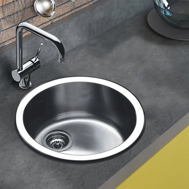 Clearwater Arco Round Single Bowl Brushed Stainless Steel Sink - 450 x 450mm