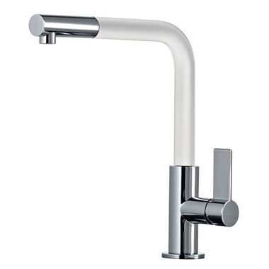 Clearwater Auriga Single Lever Mono Kitchen Tap With Pull Out Aerator - Chrome/White