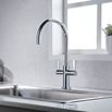 Clearwater Auva Twin Lever Mono Kitchen Mixer Tap - Polished Chrome