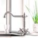 Clearwater Baroc Twin Crosshead Mono Sink Mixer with Swivel Spout - Brushed Nickel