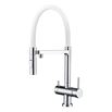 Clearwater Bellatrix Professional Mono Kitchen Mixer with Detachable Spout and Cold Filtered Water - Chrome/White