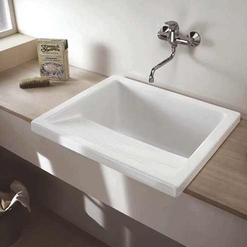 Clearwater Utility White Ceramic Large Laundry Sink - 750 x 645mm