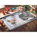 Clearwater Contract Lay-On 1000 x 600mm 1 Bowl Sink (Roll Front) - 2 Tap Holes - Left Hand Drainer