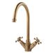 Clearwater Cottage Twin Crosshead Mono Sink Mixer with Swivel Spout - Antique Bronze