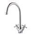 Clearwater Cottage Twin Crosshead Mono Sink Mixer with Swivel Spout - Chrome