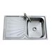 Clearwater Deep Blue Single Bowl 800mm Brushed Stainless Steel Sink - Reversible