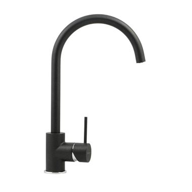 Clearwater Elara WRAS Approved Single Lever Mono Kitchen Mixer Tap - Chrome and Onyx