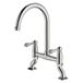 Clearwater Elegance Twin Lever Bridge Sink Mixer with Swivel Spout - Brushed Nickel