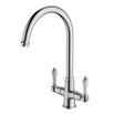 Clearwater Elegance Twin Lever Mono Sink Mixer with Swivel Spout