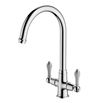 Clearwater Elegance Twin Lever Mono Sink Mixer with Swivel Spout