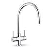 Clearwater Emporia Twin Lever Mono Sink Mixer with Swivel Spout & Pull Out Aerator - Chrome