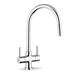 Clearwater Emporia Twin Lever Mono Sink Mixer with Swivel Spout & Pull Out Aerator - Chrome