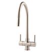 Clearwater Emporia Twin Lever Mono Sink Mixer with Swivel Spout & Pull Out Aerator - Brushed Nickel