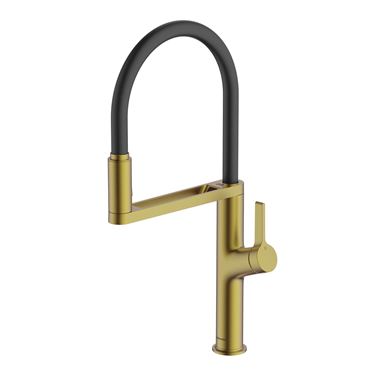 Clearwater Galex Motion Touchless Single Lever Mono Pull Out Kitchen Mixer - Brushed Brass