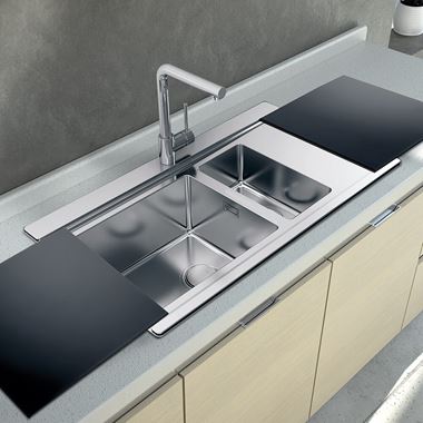 Clearwater Glacier 1.5 Bowl Brushed Stainless Steel Sink & Waste - 897 x 510mm