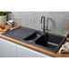 Thomas Denby Harmony MB 1.5 Bowl Ceramic Kitchen Sink & Presto Automatic Waste with Reversible Drainer - 1000 x 500mm