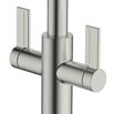Clearwater Kira Twin Lever Mono Pull Out Kitchen Mixer - Brushed Nickel
