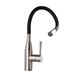 Clearwater Morpho Mono Kitchen Mixer with 'Flex & Stay' Spout - Brushed Nickel & White Hose