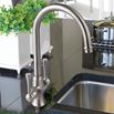 Clearwater Regent Twin Lever Mono Sink Mixer with Swivel Spout - Brushed Nickel